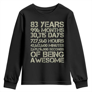 Vintage 83rd Milestone Birthday Youth Sweatshirt 83 Years Of Being Awesome
