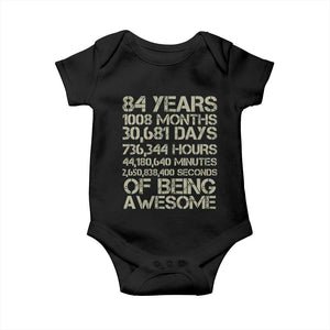 Vintage 84th Milestone Birthday Baby Onesie 84 Years Of Being Awesome