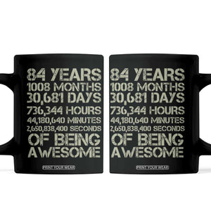 Vintage 84th Milestone Birthday Coffee Mug 84 Years Of Being Awesome