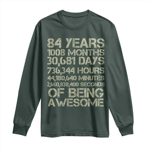 Vintage 84th Milestone Birthday Long Sleeve Shirt 84 Years Of Being Awesome