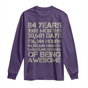 Vintage 84th Milestone Birthday Long Sleeve Shirt 84 Years Of Being Awesome