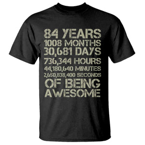 Vintage 84th Milestone Birthday T Shirt 84 Years Of Being Awesome