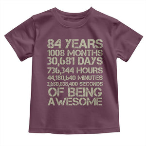 Vintage 84th Milestone Birthday Toddler T Shirt 84 Years Of Being Awesome