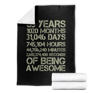 Vintage 85th Milestone Birthday Throw Blanket 85 Years Of Being Awesome