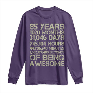 Vintage 85th Milestone Birthday Long Sleeve Shirt 85 Years Of Being Awesome