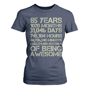 Vintage 85th Milestone Birthday T Shirt For Women 85 Years Of Being Awesome