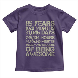 Vintage 85th Milestone Birthday Toddler T Shirt 85 Years Of Being Awesome
