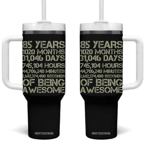 Vintage 85th Milestone Birthday Tumbler With Handle 85 Years Of Being Awesome