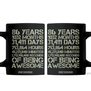 Vintage 86th Milestone Birthday Coffee Mug 86 Years Of Being Awesome