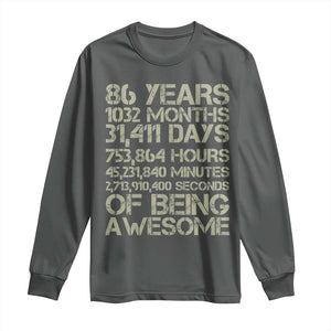 Vintage 86th Milestone Birthday Long Sleeve Shirt 86 Years Of Being Awesome