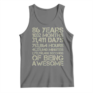 Vintage 86th Milestone Birthday Tank Top 86 Years Of Being Awesome