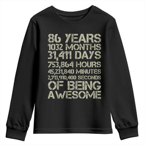 Vintage 86th Milestone Birthday Youth Sweatshirt 86 Years Of Being Awesome