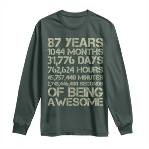 Vintage 87th Milestone Birthday Long Sleeve Shirt 87 Years Of Being Awesome