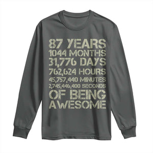 Vintage 87th Milestone Birthday Long Sleeve Shirt 87 Years Of Being Awesome
