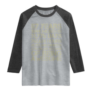 Vintage 87th Milestone Birthday Raglan Shirt 87 Years Of Being Awesome