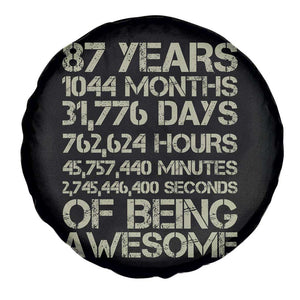 Vintage 87th Milestone Birthday Spare Tire Cover 87 Years Of Being Awesome