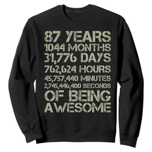 Vintage 87th Milestone Birthday Sweatshirt 87 Years Of Being Awesome