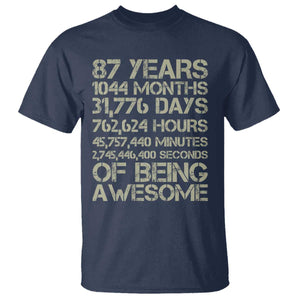 Vintage 87th Milestone Birthday T Shirt 87 Years Of Being Awesome
