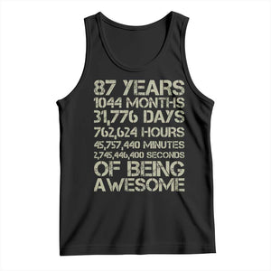 Vintage 87th Milestone Birthday Tank Top 87 Years Of Being Awesome