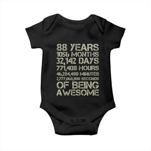 Vintage 88th Milestone Birthday Baby Onesie 88 Years Of Being Awesome