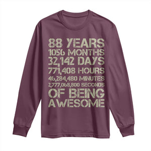 Vintage 88th Milestone Birthday Long Sleeve Shirt 88 Years Of Being Awesome