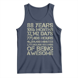Vintage 88th Milestone Birthday Tank Top 88 Years Of Being Awesome