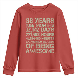 Vintage 88th Milestone Birthday Youth Sweatshirt 88 Years Of Being Awesome