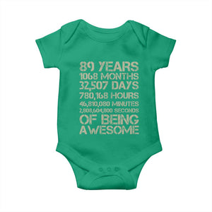 Vintage 89th Milestone Birthday Baby Onesie 89 Years Of Being Awesome