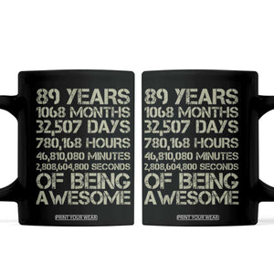 Vintage 89th Milestone Birthday Coffee Mug 89 Years Of Being Awesome