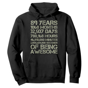 Vintage 89th Milestone Birthday Hoodie 89 Years Of Being Awesome
