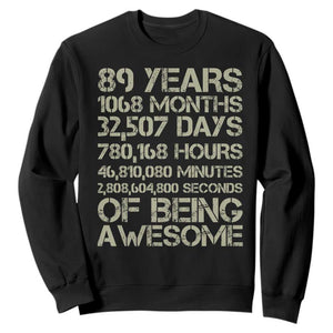 Vintage 89th Milestone Birthday Sweatshirt 89 Years Of Being Awesome