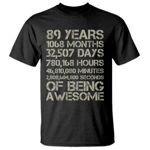 Vintage 89th Milestone Birthday T Shirt 89 Years Of Being Awesome