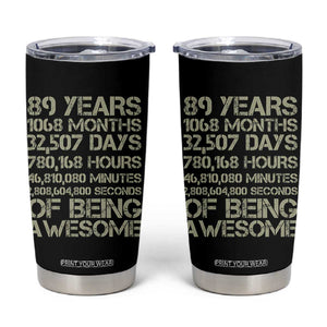 Vintage 89th Milestone Birthday Tumbler Cup 89 Years Of Being Awesome