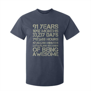 Vintage 91st Milestone Birthday T Shirt For Kid 91 Years Of Being Awesome