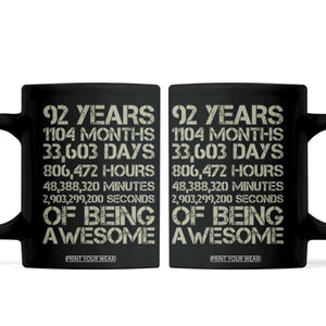 Vintage 92nd Milestone Birthday Coffee Mug 92 Years Of Being Awesome
