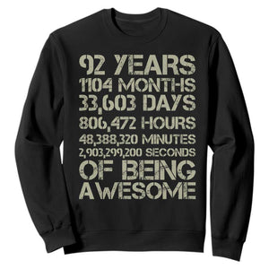Vintage 92nd Milestone Birthday Sweatshirt 92 Years Of Being Awesome