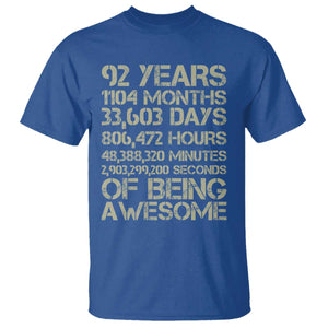 Vintage 92nd Milestone Birthday T Shirt 92 Years Of Being Awesome