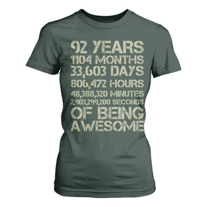 Vintage 92nd Milestone Birthday T Shirt For Women 92 Years Of Being Awesome