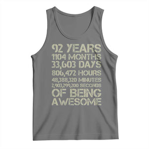 Vintage 92nd Milestone Birthday Tank Top 92 Years Of Being Awesome