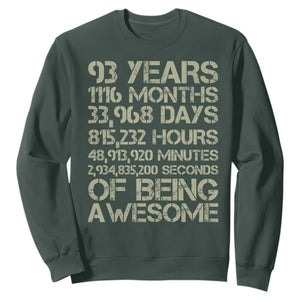 Vintage 93rd Milestone Birthday Sweatshirt 93 Years Of Being Awesome