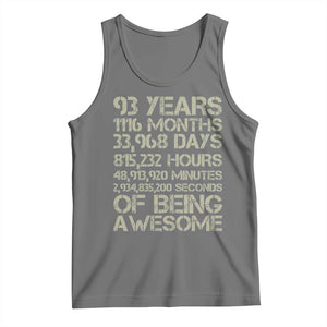 Vintage 93rd Milestone Birthday Tank Top 93 Years Of Being Awesome