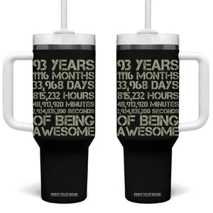 Vintage 93rd Milestone Birthday Tumbler With Handle 93 Years Of Being Awesome