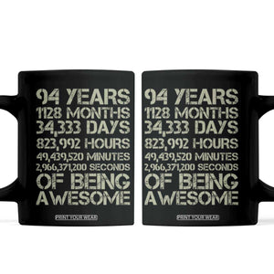 Vintage 94th Milestone Birthday Coffee Mug 94 Years Of Being Awesome