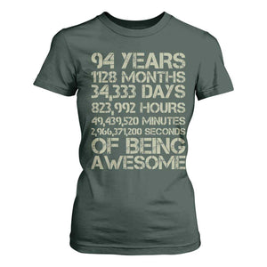 Vintage 94th Milestone Birthday T Shirt For Women 94 Years Of Being Awesome