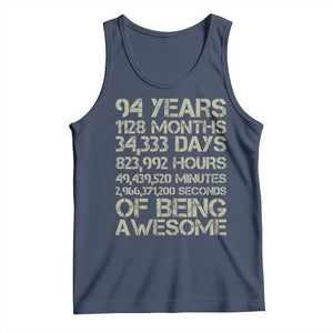 Vintage 94th Milestone Birthday Tank Top 94 Years Of Being Awesome