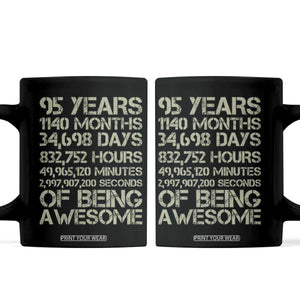 Vintage 95th Milestone Birthday Coffee Mug 95 Years Of Being Awesome