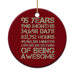 Vintage 95th Milestone Birthday Ceramic Ornament 95 Years Of Being Awesome