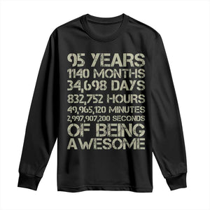 Vintage 95th Milestone Birthday Long Sleeve Shirt 95 Years Of Being Awesome