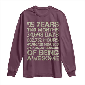 Vintage 95th Milestone Birthday Long Sleeve Shirt 95 Years Of Being Awesome