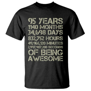 Vintage 95th Milestone Birthday T Shirt 95 Years Of Being Awesome